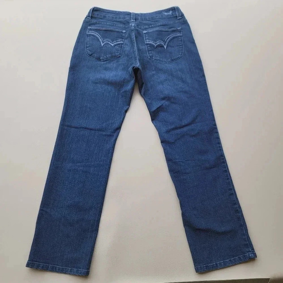 Lee Perfect Fit Just Below The Waist Jeans Women's Blue Pocket Mid Rise Sz 14 - Picture 8 of 9